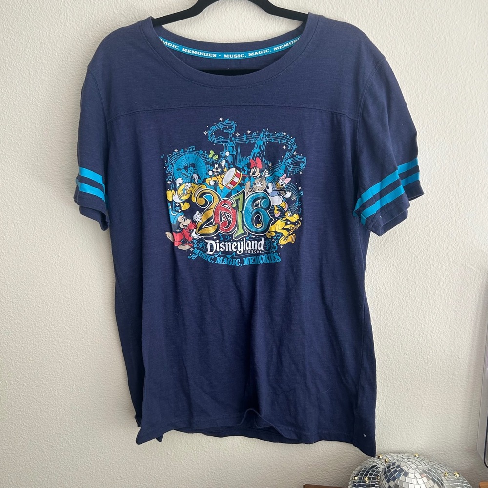 Disneyland Resort 2016 Music Magic Memories Navy Blue‎ T-Shirt XL